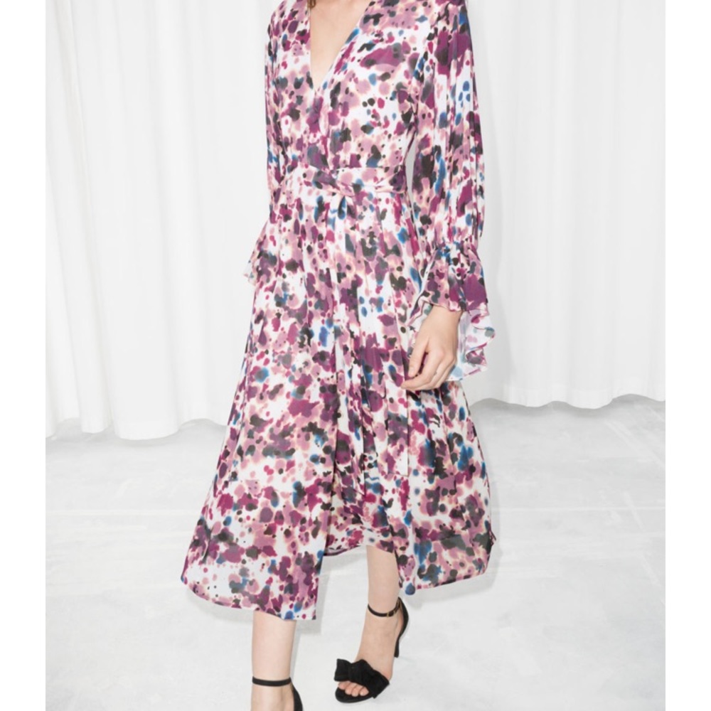 & Other Stories belted wrap midi dress